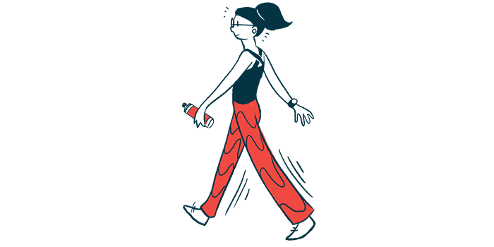 New York City Marathon/myastheniagravisnews.com/woman walking illustration