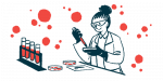 An illustration of a researcher working a lab.