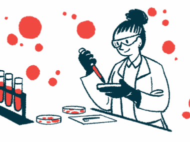 An illustration of a researcher working a lab.