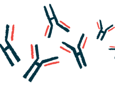 An illustration shows a cluster of antibodies.