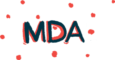 In this illustration for the Muscular Dystrophy Association’s MDA Clinical & Scientific Conference, the nonprofit's acronym is highlighted on a background of polka dots.