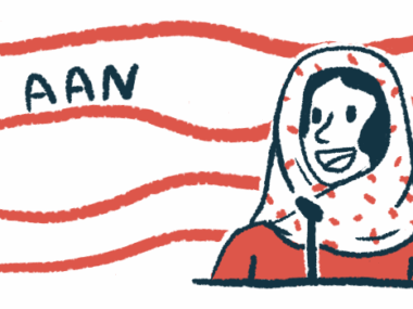 Illustration of speaker at AAN conference.