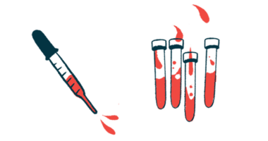 A squirting dropper is seen alongside four half-filled vials containing a red liquid.