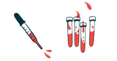 A dropper is shown hovering next to vials of blood.