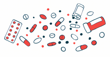 Oral medications are seen scattered alongside a couple of prescription medicine bottles.