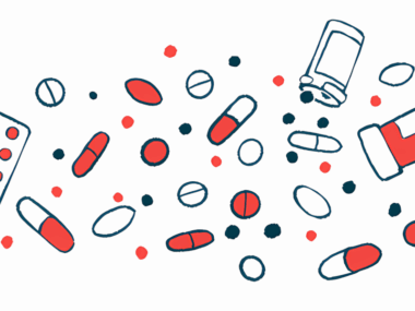 Oral medications are seen scattered alongside a couple of prescription medicine bottles.