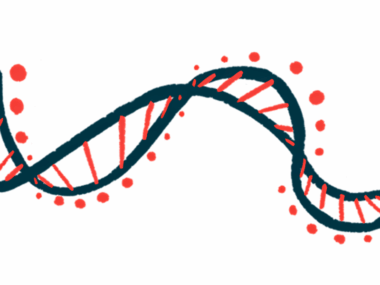 An illustration of a DNA strand highlights its ribbon-like structure.