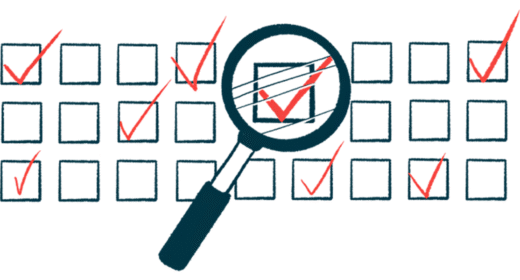 A magnifying glass hovers over a single checked box on a survey sheet featuring checked and unchecked boxes.