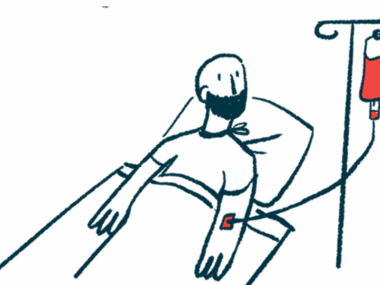 A patient is shown being given an infusion.