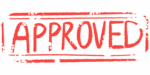 A rubber stamp shows the word 