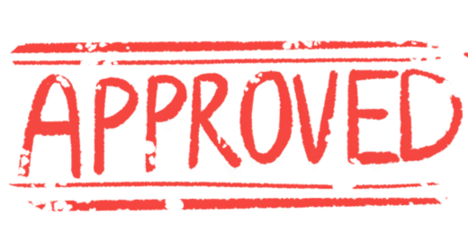 A red rubber stamp shows the word 