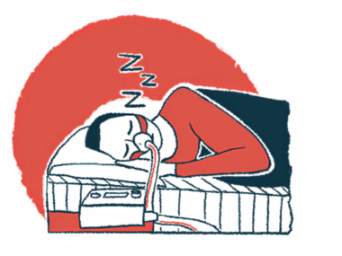 A person sleeps while hooked up to a CPAP machine.