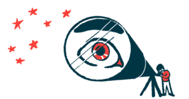 An illustration shows a telescope with a giant eye in its lens.