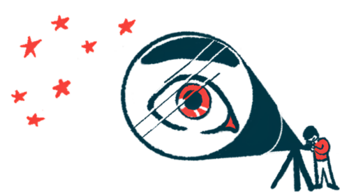 An illustration shows a telescope with a giant eye in its lens.