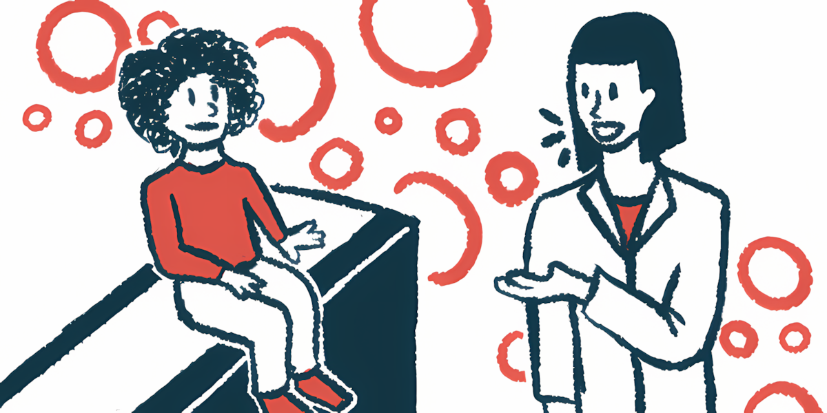 A doctor speaks to a child who's sitting on an exam table.