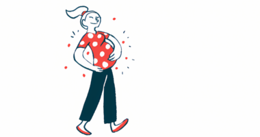 An illustration shows a pregnant woman smiling and holding her stomach.