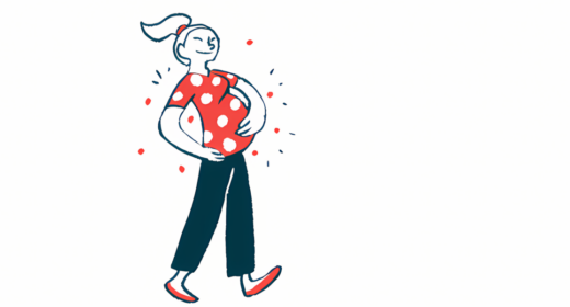 An illustration shows a pregnant woman smiling and holding her stomach.