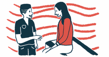 An illustration of a healthcare professional speaking with a female patient.